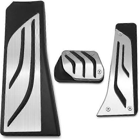 Sans perçage pour BMW X3 F25 2011-2017 et X4 F26 2014-2017 : pédales de frein, d'embrayage et repose-pied (essence, gaz, embrayage) - Kit complet de 3 pédales (conduite à gauche, boîte automatique). (1/5)