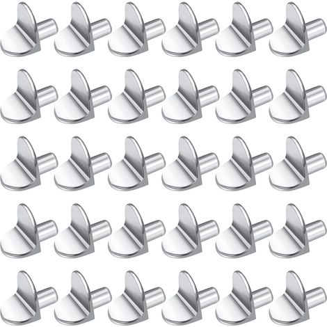 40 Pièces Chevilles de Support d'Étagère, 5 mm Taquet Étagère Support et 1 boîte de Rangement Transparent, pour Armoire de Cuisine L Forme Support, Meubles, Bibliothèques, Armoires (1/5)