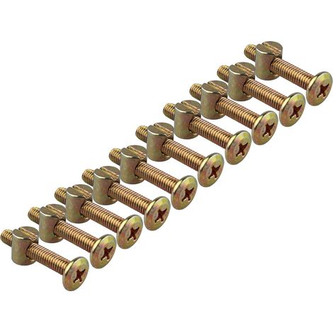 10 pcs Meuble bois Lit pour bébé Berceau Lit Chaise Allen à tête à fente avec écrous à portée sphérique M6 x 35 MM (1/5)