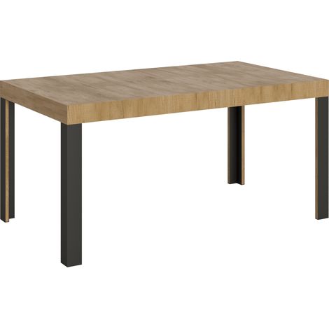 Tavolo allungabile 90x160/264 cm Linea Quercia Natura telaio Antracite (1/5)