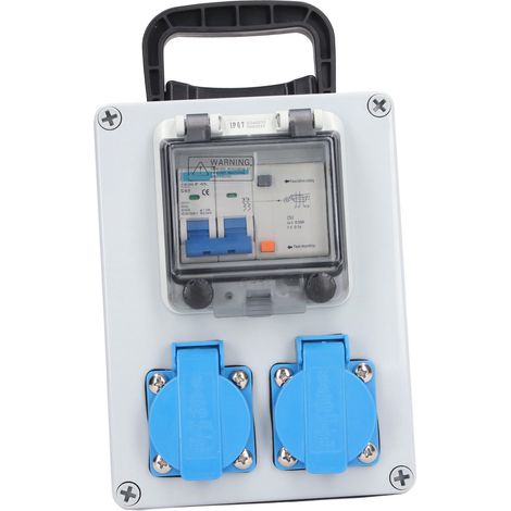 Prise murale 2P+N, boîtier ABS étanche, boîte de dérivation portable pour usage intérieur et extérieur, 250 V, 16 A (1/5)