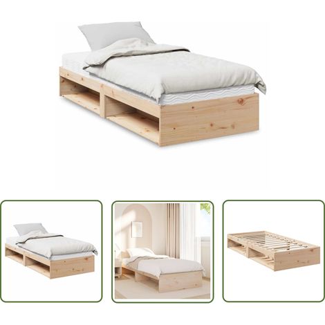 vidaXL Tagesbett mit Matratze 90x190 cm Massivholz Kiefer (1/5)