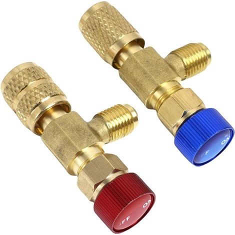 Soupape de Sécurité R410A R22, Vanne Régulation Réfrigérant, R410a Adaptateur, Adaptateurs de Remplissage de Réfrigérant avec Valves de Sécurité et Coupleurs Rapides pour Climatiseurs (1/5)