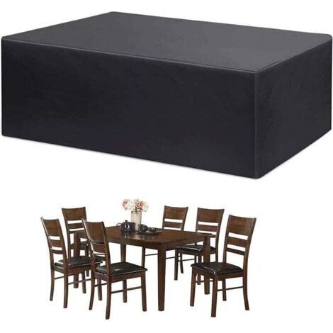 Housse de Protection Imperméable pour Meuble Table Chaise Tissu Oxford 180x120x74m Étanche Couverture Extérieur Anti-UV Vent avec Boucle (1/4)