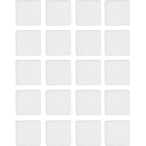 Patins en feutre auto-adhésifs blancs (lot de 20) 20 x 20 mm Vorstahl (1/5)