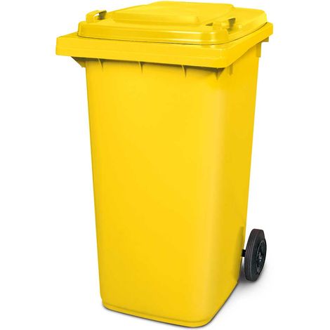 BRB Müllbehälter, Inhalt 240 Liter, HxBxT 1075 x 580 x 730 mm (gelb) (1/2)
