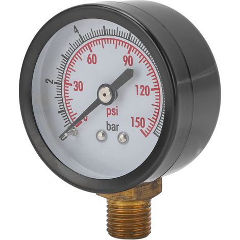Manomètre vertical pour la surveillance et la mesure de la pression des liquides : 0 à 10 bar (0 à 150 psi), raccord G1/4 po (1/5)