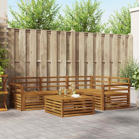 vidaXL Outdoor-Sofagarnitur 5 pcs Natur Massivholz Akazie (1/5)