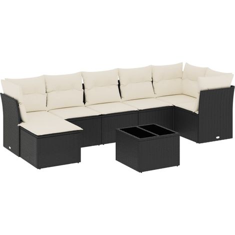 Maison Exclusive - Set de sofás de jardín 8 piezas y cojines ratá (1/3)