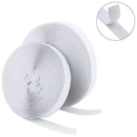 25 m extra starkes selbstklebendes Haken- und Schlaufenband, doppelseitiger Klettverschluss, 20 mm breites selbstklebendes Band FLITI (1/4)
