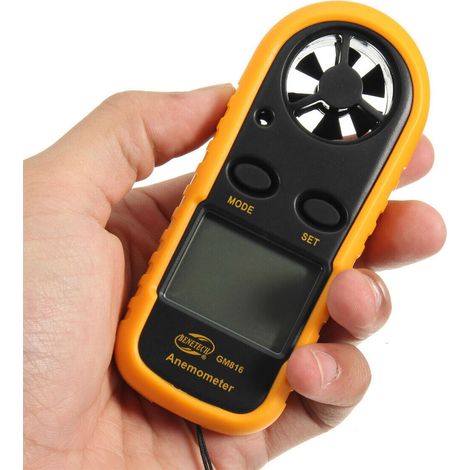 Anémomètre numérique à main jauge vitesse du vent et température mesure précise écran LCD rétroéclairé station météo (1/2)