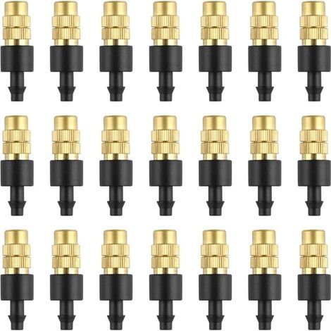 30 Stück Messing Sprühdüsen, Verstellbare Vernebelungsdüsen, 4/7mm Kupfer Tropfbewässerung (1/4)