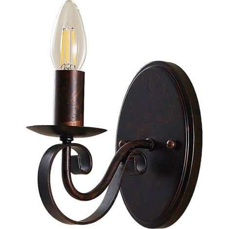Lucande Lámpara de pared 'Caleb' en Marrón Metal (1/5)