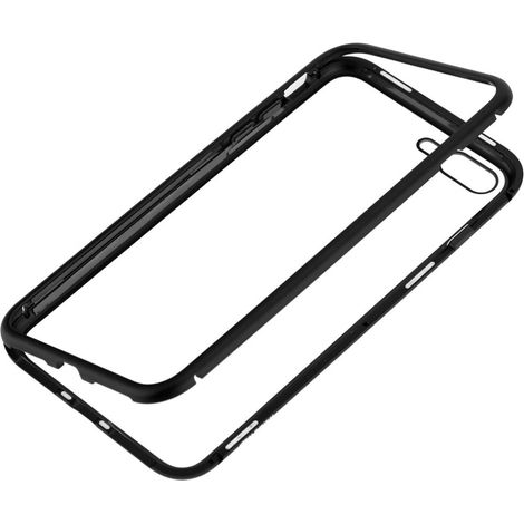 Une coque de protection robuste pour iPhone X, compatible avec la recharge sans fil, avec une coque arrière en verre trempé transparent anti-jaunissement, et une conception hybride associant un pannea (1/2)