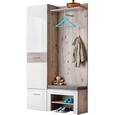 Ensemble Dressing "Gustavo X" 200cm Naturel & Blanc (1/5)