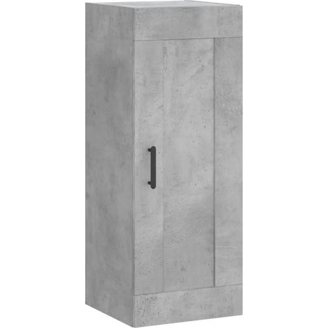 Armadio da parete dal design intramontabile con 3 scomparti 34,5 x 34 x 90 cm in legno ingegnerizzato grigio cemento 020048954