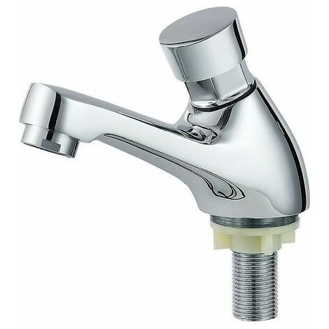 Robinet Lavabo Chrome Robinet Fermeture Automatique économie D'eau (1pcs) (1/5)
