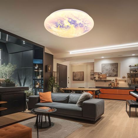 Deckenleuchte Schlafzimmerlampe LED Deckenlampe Wolkenmotiv Wohnzimmerlampe 35cm