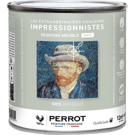 PEINTURE MATE POUR MEUBLE GRIS VAN GOGH 500ML  - PERROT