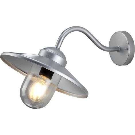 Elstead Klampenborg - Lanterna da Parete Cupola Pescatore 1 Luce da Esterno Luce Argento IP44, E27 (1/5)