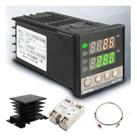 Controlador de temperatura REX-C100 con salida de relé de estado sólido de 40 DA para cargas de hasta 40 A, termostato industrial (1/5)