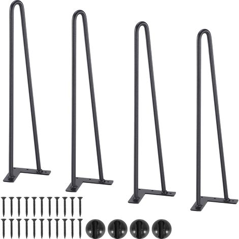 VEVOR Gambe per Tavolo a Forcina da 4 Pezzi con Piastra di Montaggio, Kit di Gambe per Scrivania Lunghezza 48,2 cm in Acciaio Capacita Carico max. 227 kg, Gambe per Mobili per Tavolo da Casa Ufficio (1/5)