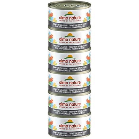 Almo Nature Bauletto per Gatto da 6X70 gr | Tonno con Calamari