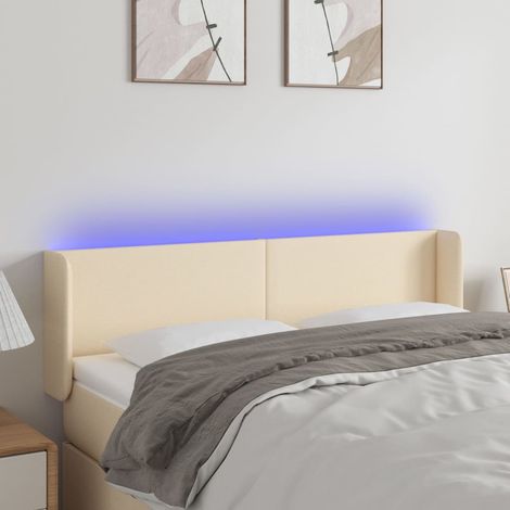 LED Kopfteil Creme 147x16x78/88 cm Stoff (1/5)