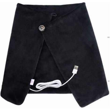 Elektrisches Wärmekissen Heizschal Atmungsaktives Kissen USB Beheizbarer Unisex-Schal zur Schmerzlinderung Schulter Knie Bauch Schwarz