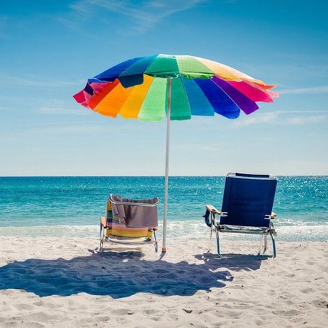 Pieu de parasol à vis pour sol 22-32mm, 2 poignées, noir, stable pour plage, gazon et jardin (1/4)