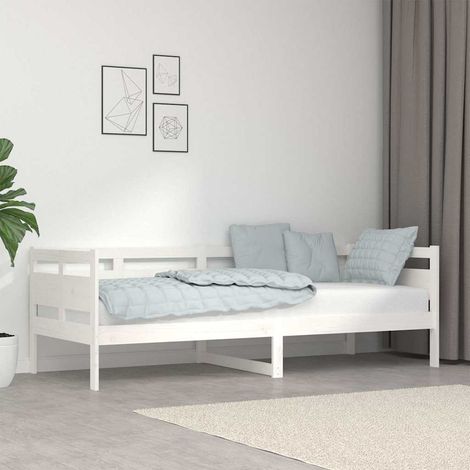 vidaXL Sofá cama madera maciza de pino blanco 80x200 cm (1/5)