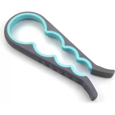 Ouvre-bouchon multifonction en silicone antidérapant, outil pratique pour dévisser différents types de couvercles de bocaux et bouteilles (1/4)