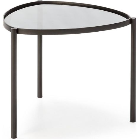 Table d'appoint élégante métal et verre noir design moderne - noir métal et verre transparent (1/3)