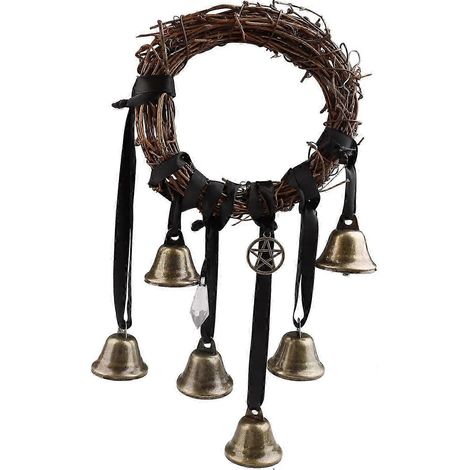 Hexenglocken, schützender Türhänger aus Metall, handgefertigte Hexen-Rattan-Zauberglocken (1/5)