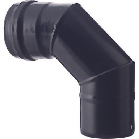 Gomito a 90° per stufe a pellet nero opaco pesante mm.1,2 - ø cm.10