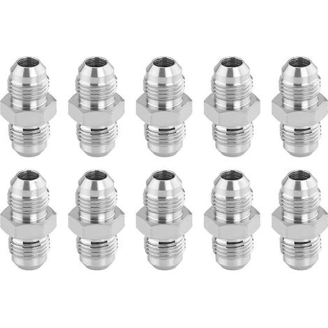 Adaptateur pour flexible hydraulique, raccord mâle JIC 3/8" - Raccord droit JIC 3/8" à évasement 37° - Lot de 10 (1/5)