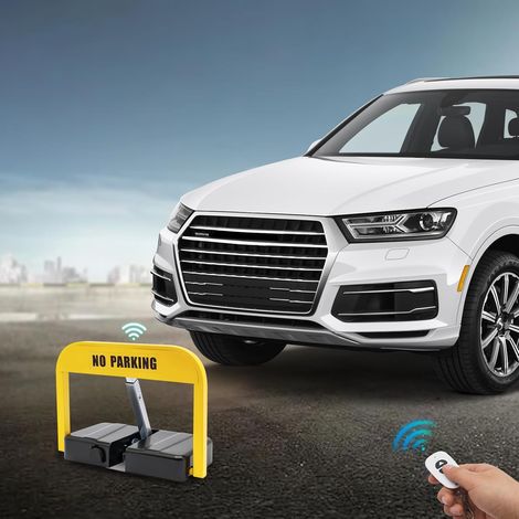 Barrière de parking, télécommande électrique, verrouillage de parking avec 2 télécommandes, pliable, verrouillage de stationnement, étanche (1/5)