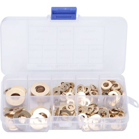 Kit de 360 rondelles plates en laiton (M2, M2.5, M3, M4, M5, M6, M8, M10) (1/5)