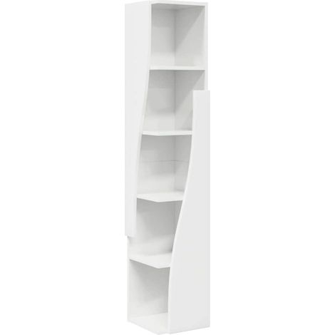 Maison Exclusive - Mobile angolare Bianco Lucido 27,5x27x140cm Legno multistrato