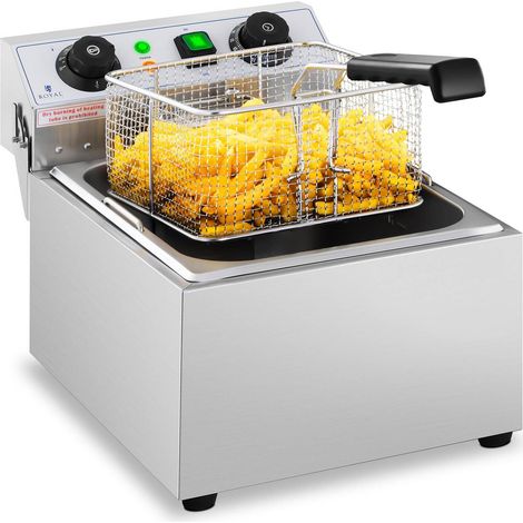 Freidora eléctrica regulable para hostelería, con temporizador, 230 V, 3200 W, 10 L (1/7)