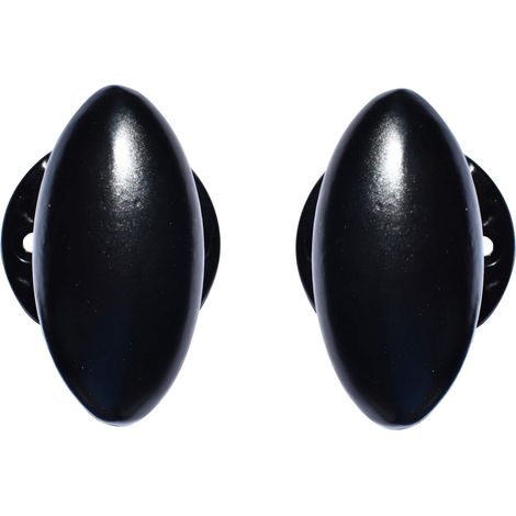 Quincadeco – Poignée de porte ovale aluminium noir sur rosace – Poignée double avec carré 6mm – Fabrication européenne – Design contemporain