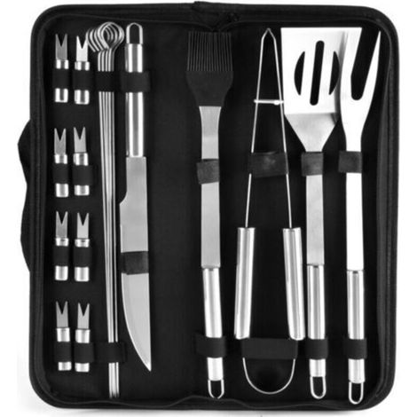 Ensemble de 18 outils de barbecue en acier inoxydable pour la maison et l'extérieur (1/3)