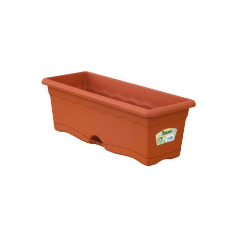 Jardinera con Plato Integrado Color Terracota 60x20x17cm 12L