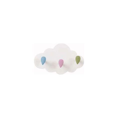 Crochet mural nuage blanc mignon, porte-manteau adhésif, 3 crochets –