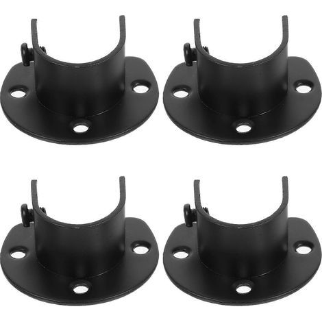 supports de tringle à vêtements en acier inoxydable avec brides pour porte-serviettes-5.80X5.20X2.00CM-Black (1/3)