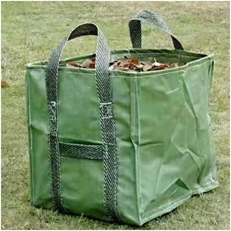 vert (60 × 60 × 70 cm) Sac à déchets de jardin, réutilisable et résistant avec poignées, design à grande ouverture, pour un remplissage facile avec des feuilles, du bois, de la terre (1/5)