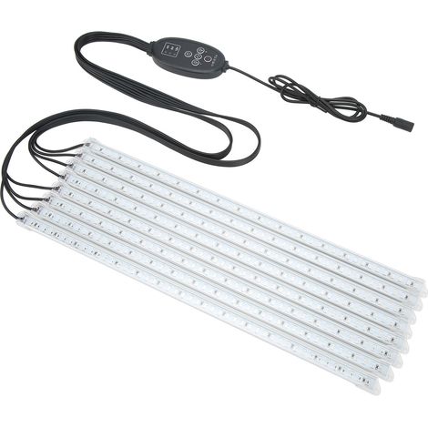 LED-Pflanzenleuchte mit 8 LED-Streifen, dimmbar mit Timer, rotes und blaues Licht, 100–240 V, EU-Stecker (1/5)