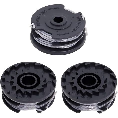 Lot de 3 bobines de fil de rechange pour débroussailleuse Greenworks G40ltk2/G40ltk2x/G40lt/2101507, bobines de fil en nylon, longueur 9 m, diamètre du filetage 1,65 mm (1/5)