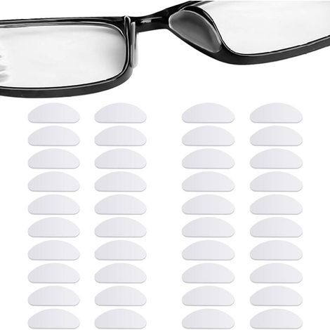 30 Paar rutschfeste Silikon-Nasenpads zum Selbstkleben, für Brillen, Sonnenbrillen und Korrektionsbrillen (1 mm transparent)