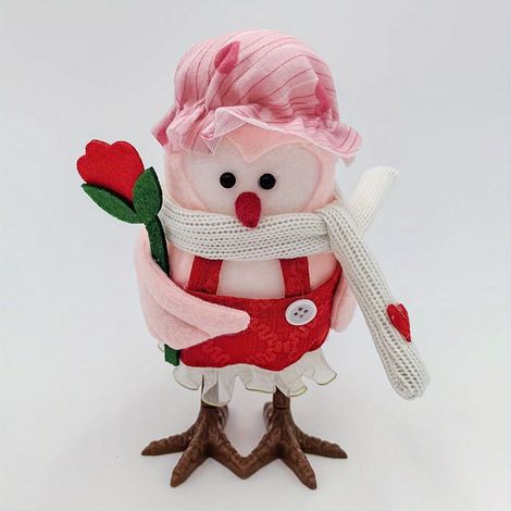 Oiseau Décoratif - Figurine En Tissu Avec Panneau Amour - Décoration De Table Pour La Saint-Valentin - 1 Pièce (1/2)